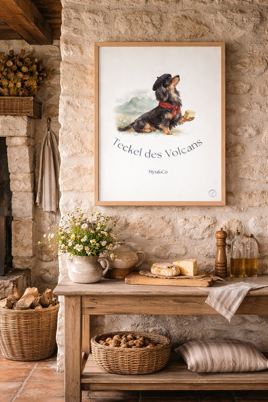 Affiche Teckel des volcans