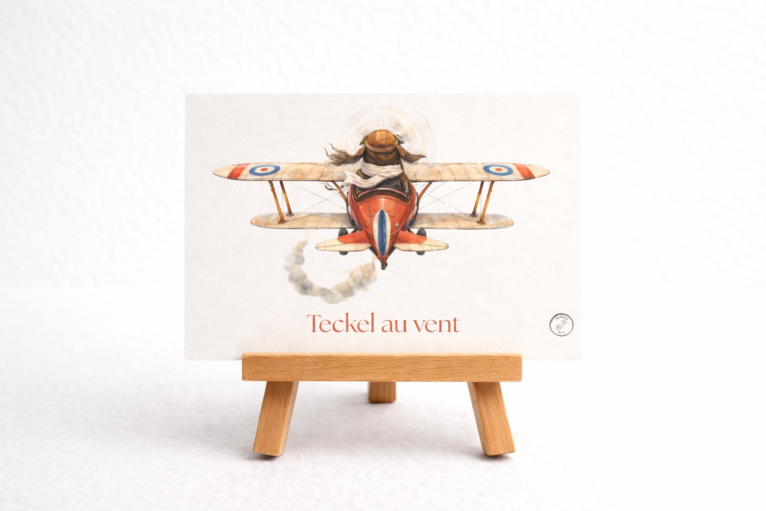 Carte rétro teckel au vent