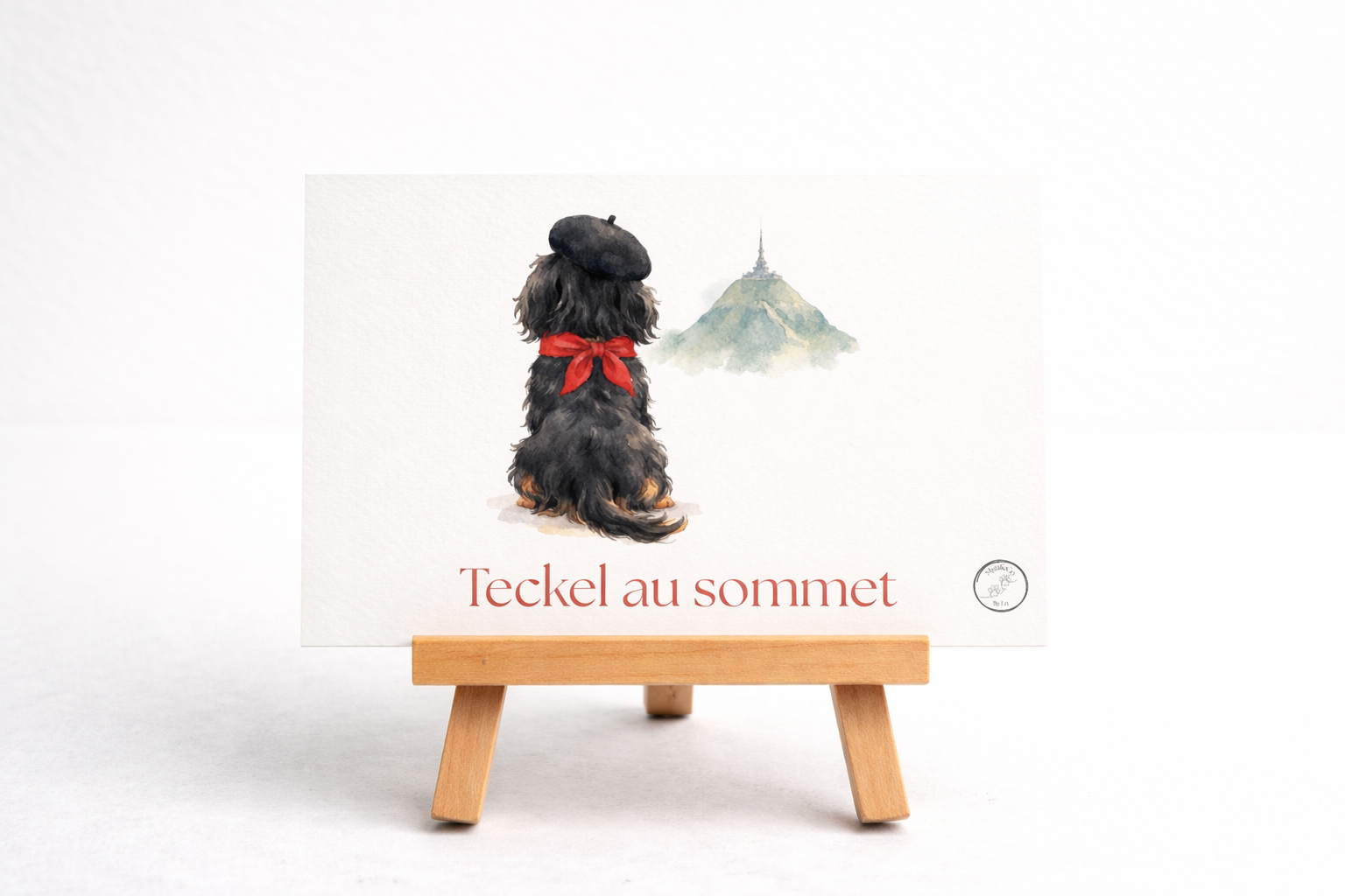 Carte rétro Teckel au sommet