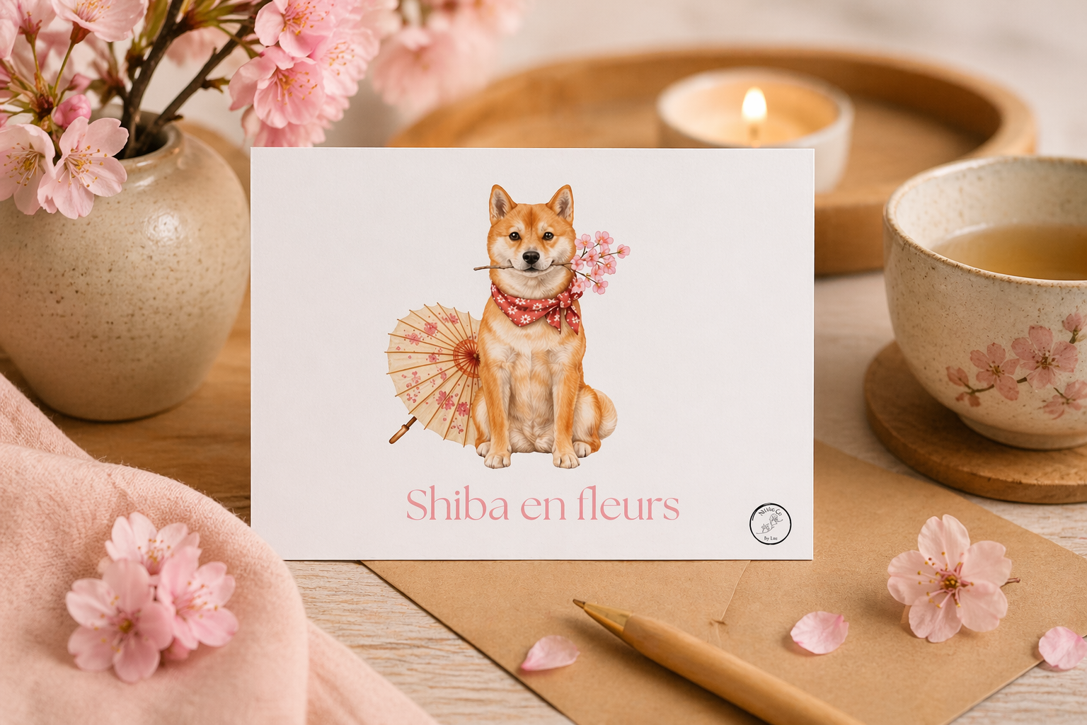 Shiba en fleurs
