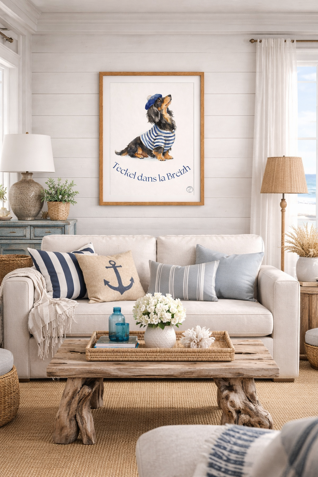 Affiche teckel dans la Breizh