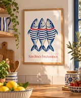Affiche Sardines bretonnes — illustration By Ln mise en scène