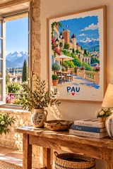 Affiche Pau et les Pyrénées — affiche Myu&Co mise en scène