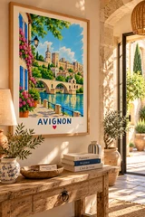 Affiche Avignon et son pont — affiche Myu&Co mise en scène