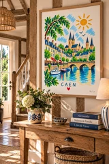 Affiche Caen au fil de l’eau — affiche Myu&Co mise en scène