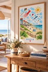 Affiche Berck et ses cerfs volants — affiche Myu&Co mise en scène