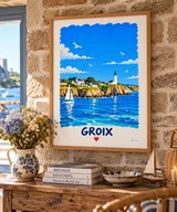 Affiche Groix vue depuis l’océan — affiche Myu&Co mise en scène