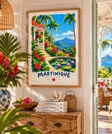 Affiche Martinique et jardin tropical — affiche Myu&Co mise en scène