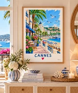 Affiche Cannes et la Croisette — affiche Myu&Co mise en scène