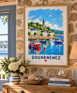 Affiche Douarnenez et son port — affiche Myu&Co mise en scène