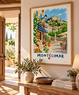 Affiche Montélimar et sa terrasse ensoleillée — affiche Myu&Co mise en scène