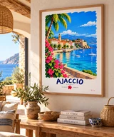Affiche Ajaccio et sa baie ensoleillée — affiche Myu&Co mise en scène