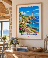 Affiche Belle Île en Mer et son phare — affiche Myu&Co mise en scène