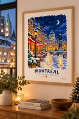 Affiche Montréal et la place Jacques Cartier