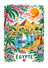 Affiche Égypte fleurie au fil du Nil