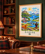 Affiche Écosse – Châteaux et couleurs des Highlands