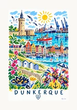 Affiche Dunkerque – Couleurs du port et esprit de carnaval